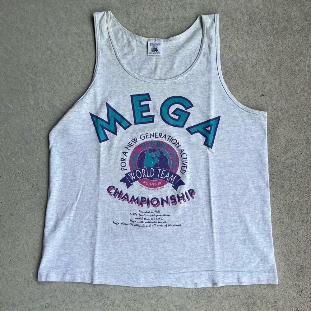 Vintage 90s Gray MEGA Championship Tank Top